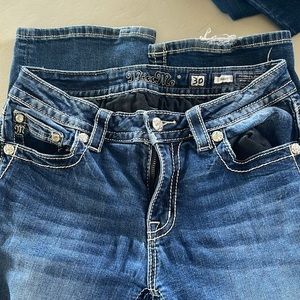 Miss me Boot Cut jeans w/ Cowhide patches